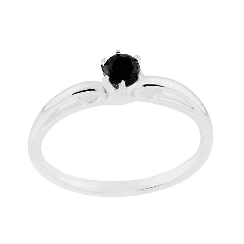 Anel solitário preto