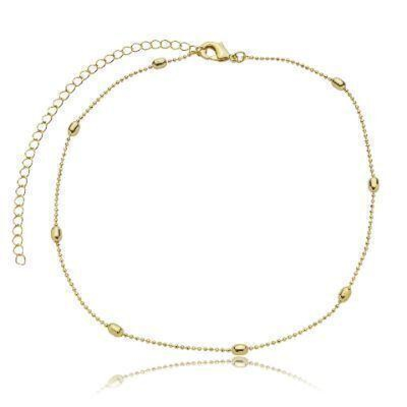 Nuve 01 -Choker Bolinhas com Bolas Ovais Prata