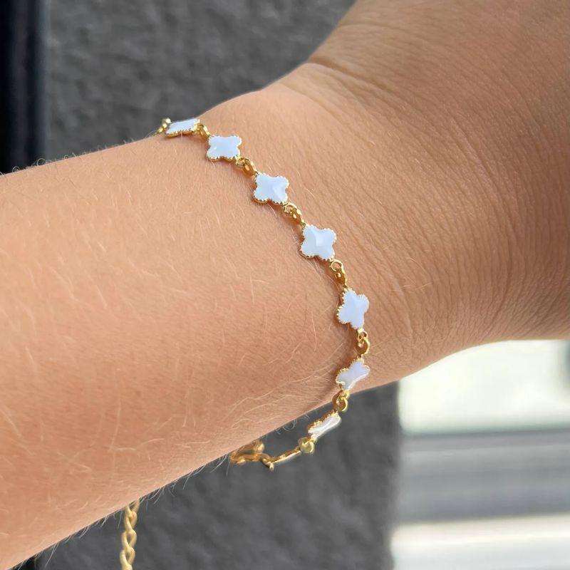 Pulseira Trevo Branco